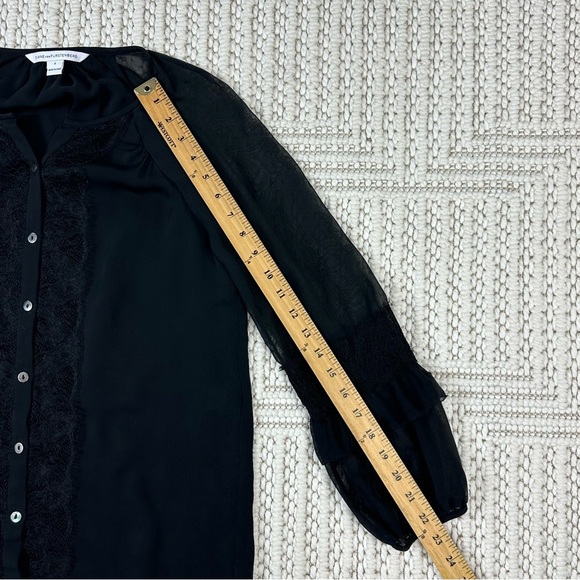 Diane von Furstenberg Blouse 4 Billow”Lace-Inset Silk - Picture 10 of 13